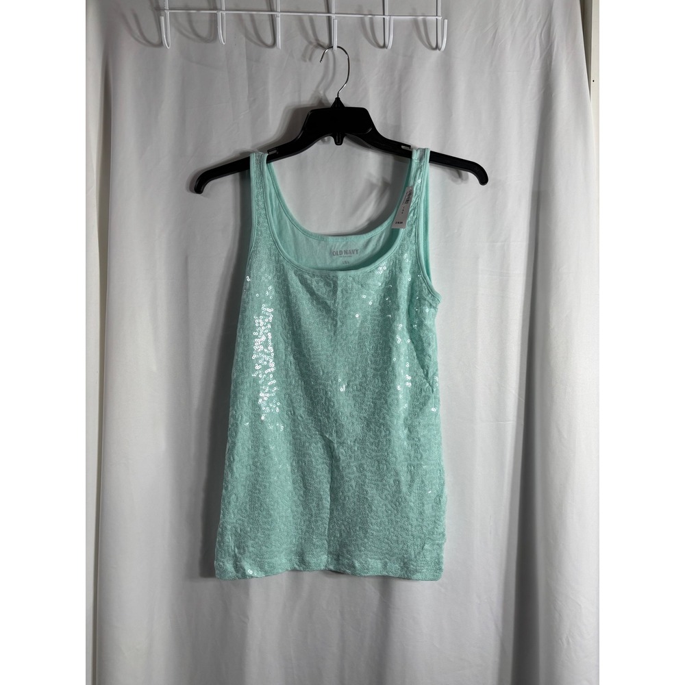 Old Navy Sequins Tank Top Mint Green Women's‎ L NEW